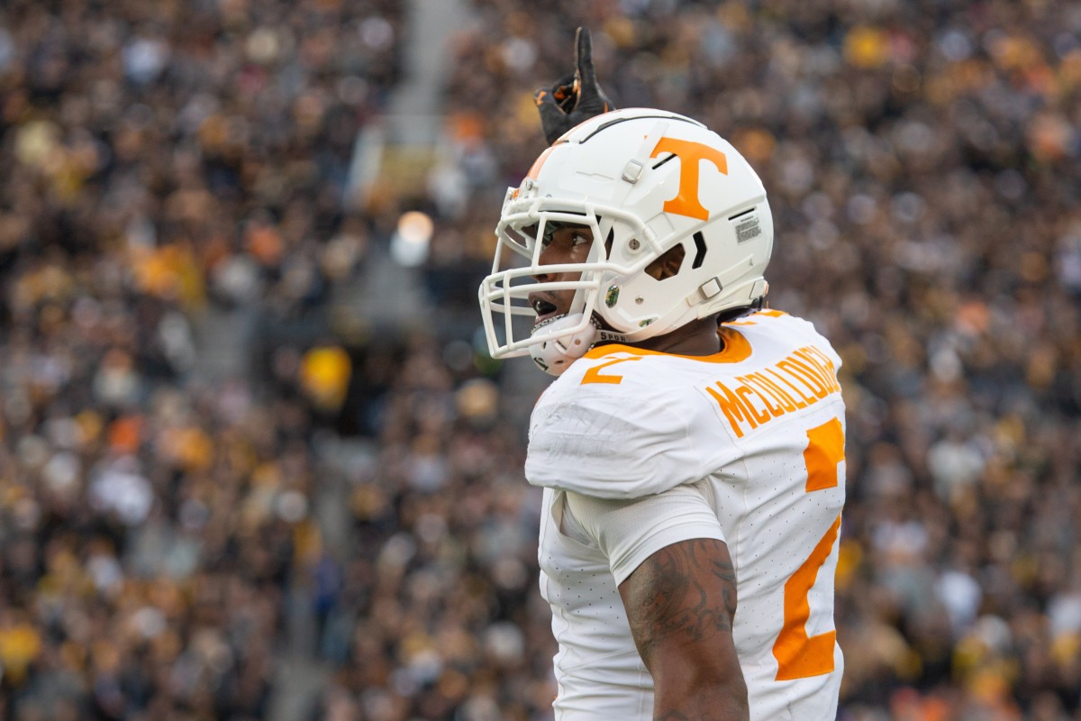 Tennessee Volunteers S Jaylen McCollough during the loss to Missouri. (Photo by Kylie Graham of USA Today Sports)